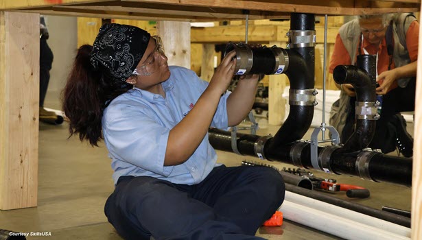 SkillsUSA contestant working.