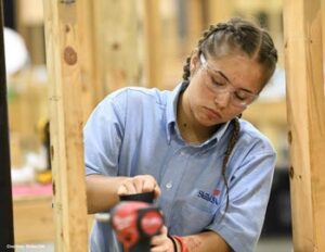 SKillsUSA contestant working.
