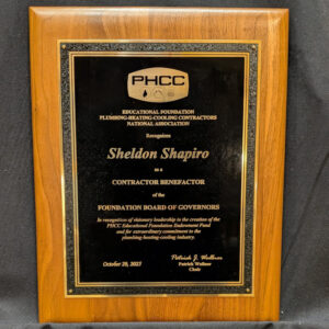 Plaque for Sheldon Shapiro