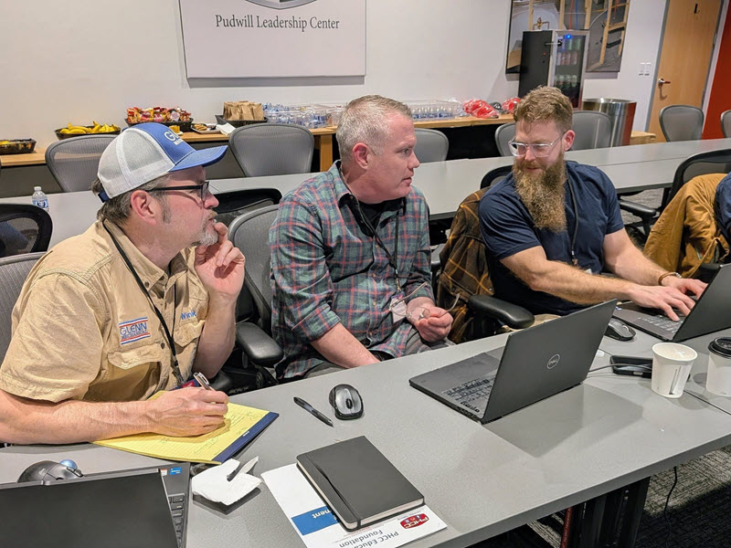 Small group work at the PHCC project management class.